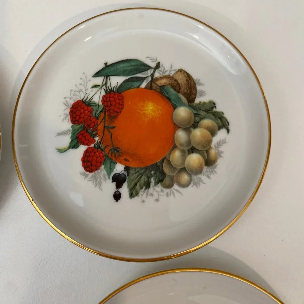VTG Bavaria Germany Fruit Motif Dessert Plates Set of 5‎ Jaeger & Co. 4